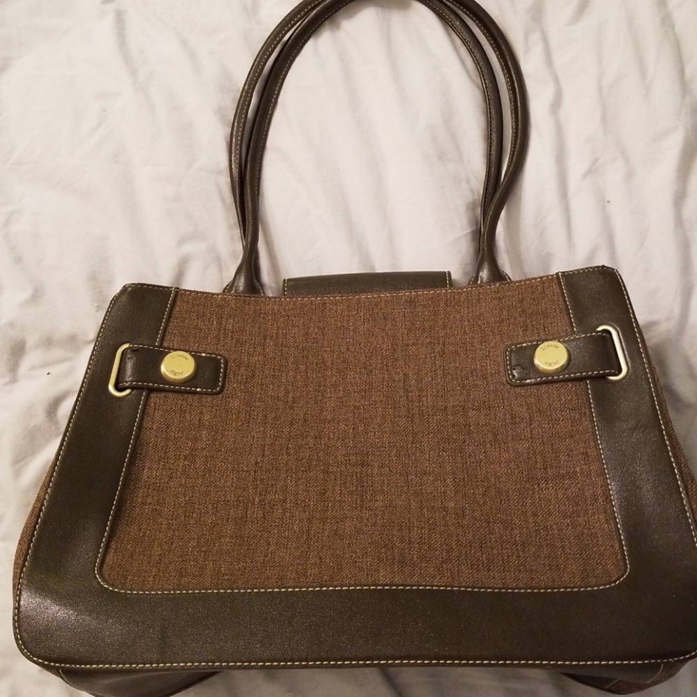Aigner tweed and leather handbag